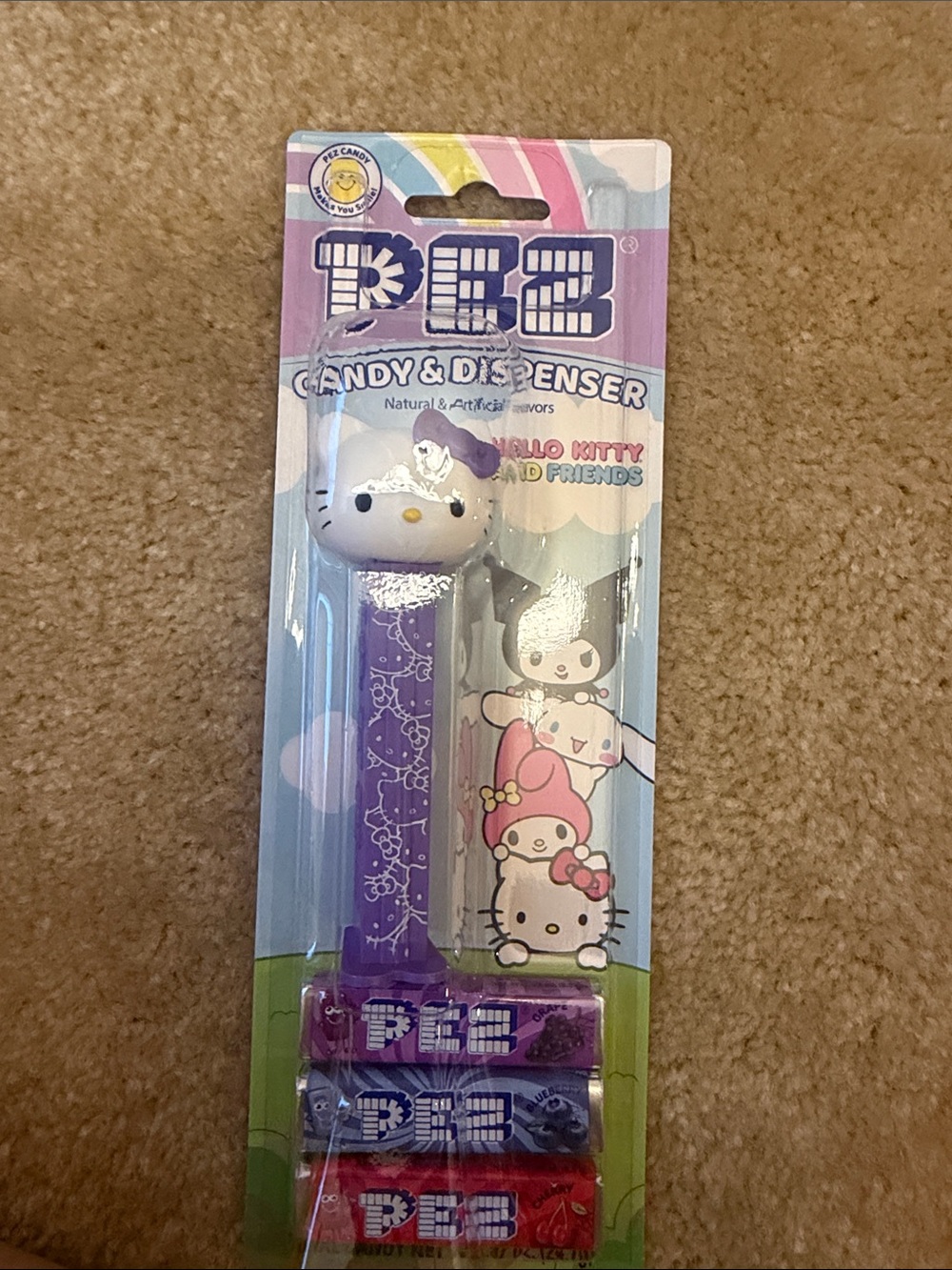 Hello Kitty Purple PEZ Candy Dispenser with Character Topper
